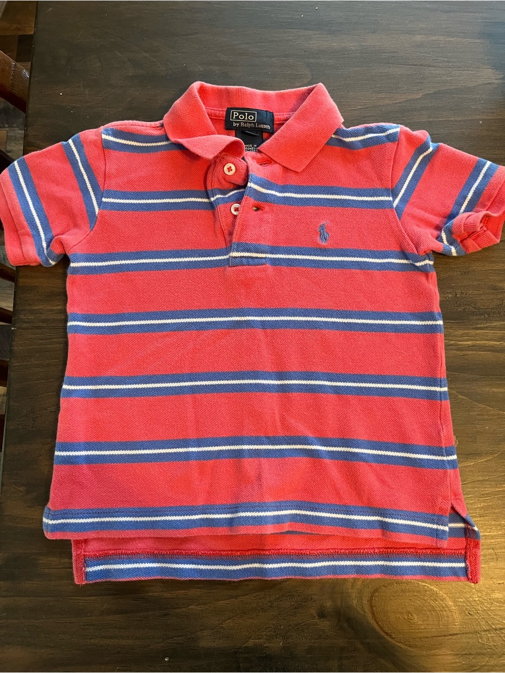 Ralph Lauren Kids Polo in Red with Blue & White Stripes